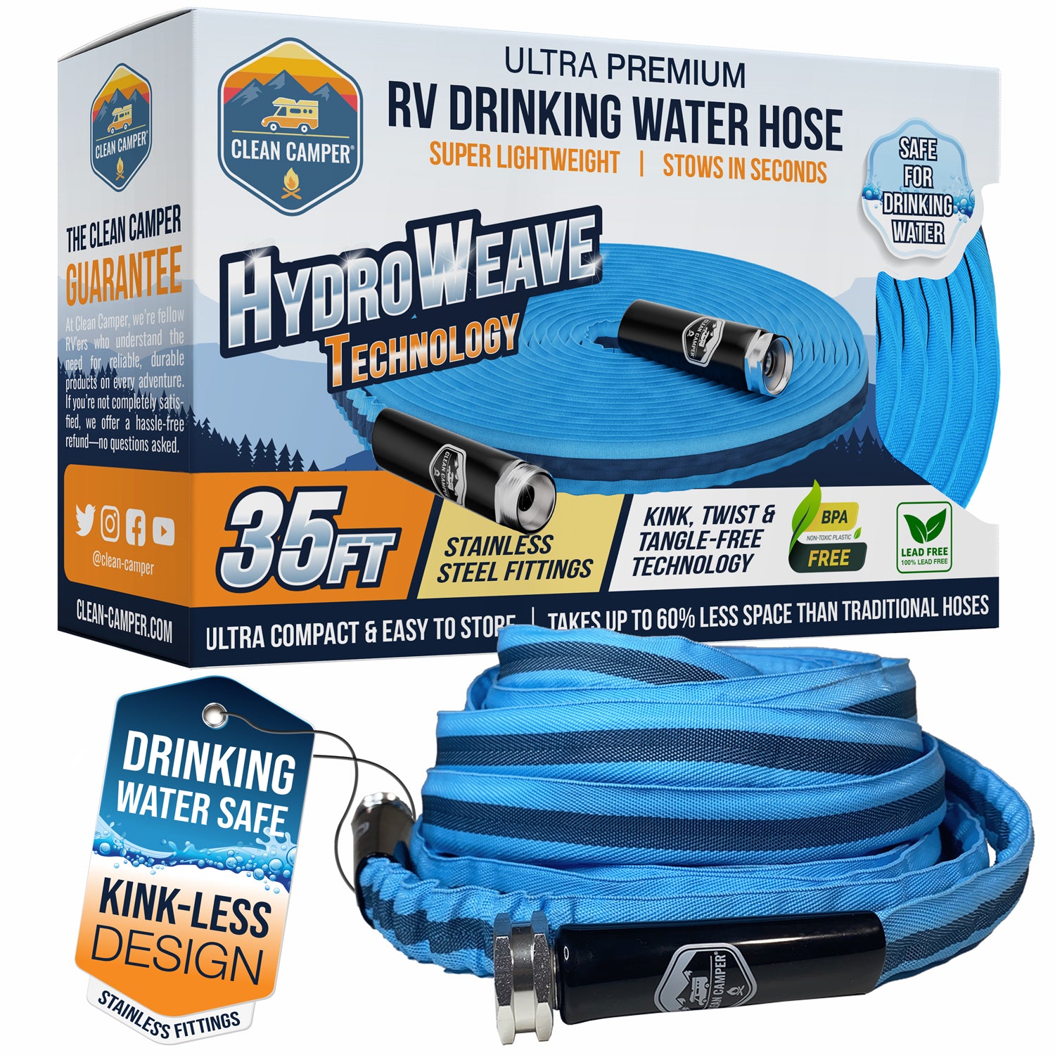 Clean Camper RV Flexible Drinking Water Hose